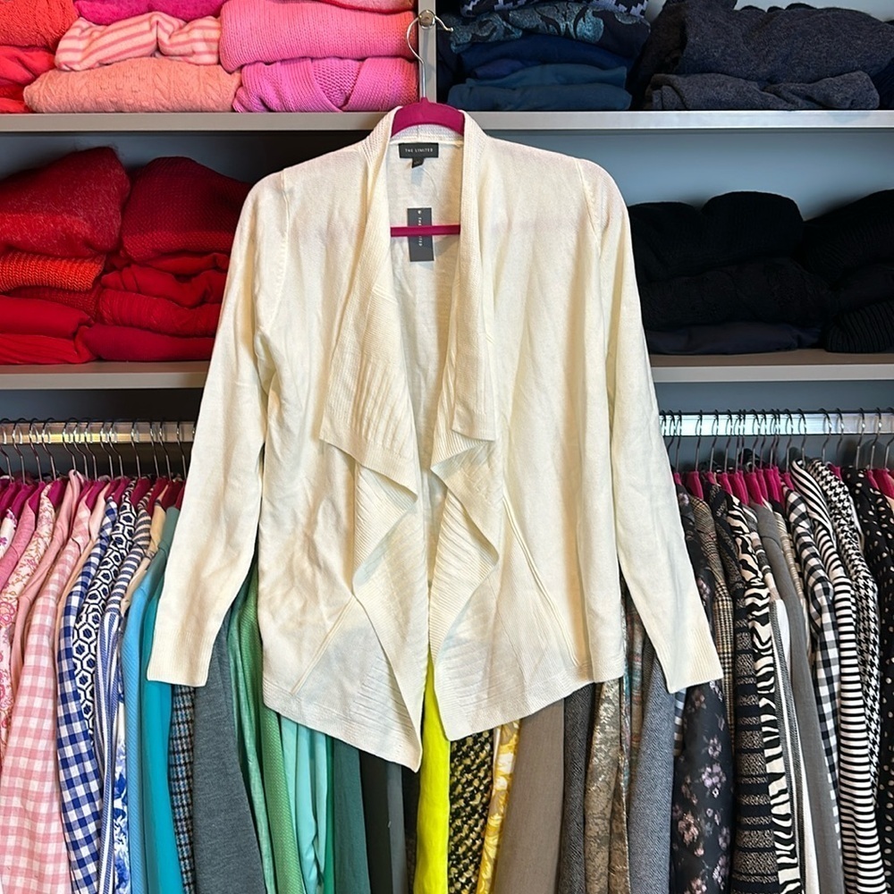 The Limited ivory long sleeve open front cardigan size XS NWT